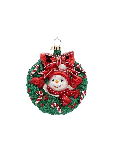 Christopher Radko Whimsical Snowman Candy Cane Cuddles Ornament | Thumbnail 1