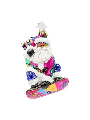 Christopher Radko Whimsical Santa Shreddin' Claus Ornament | Thumbnail 1