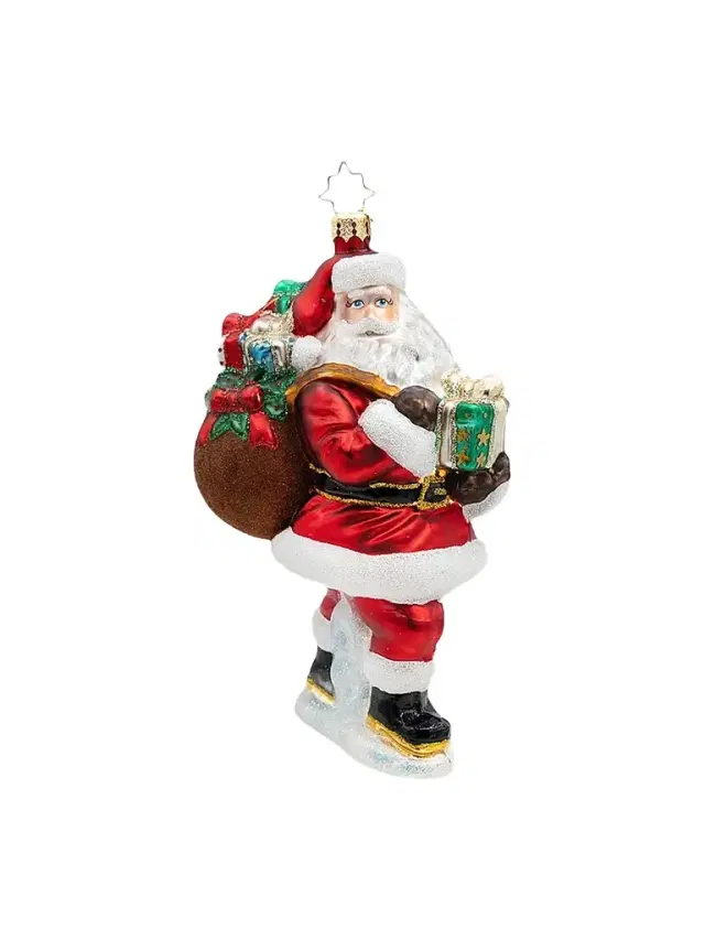 Christopher Radko American Santa Merry Saint Nick Glass Ornament