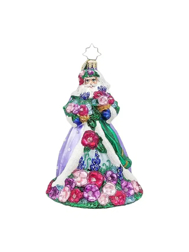 Christopher Radko European Santa Santa In Full Bloom Ornament