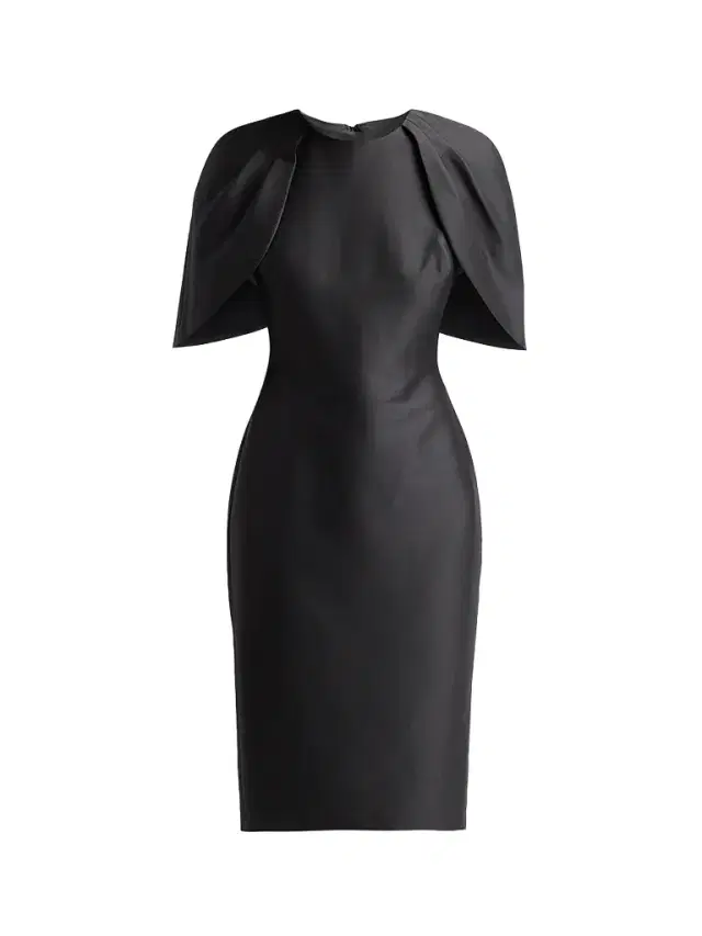 Badgley Mischka Women's Mikado Cape-Shoulder Sheath Dress - Black