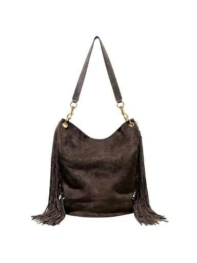 Nili Lotan Women's Asher Suede Fringe Shoulder Bag | Thumbnail 1 Nili Lotan Women's Asher Suede Fringe Shoulder Bag | Thumbnail 1