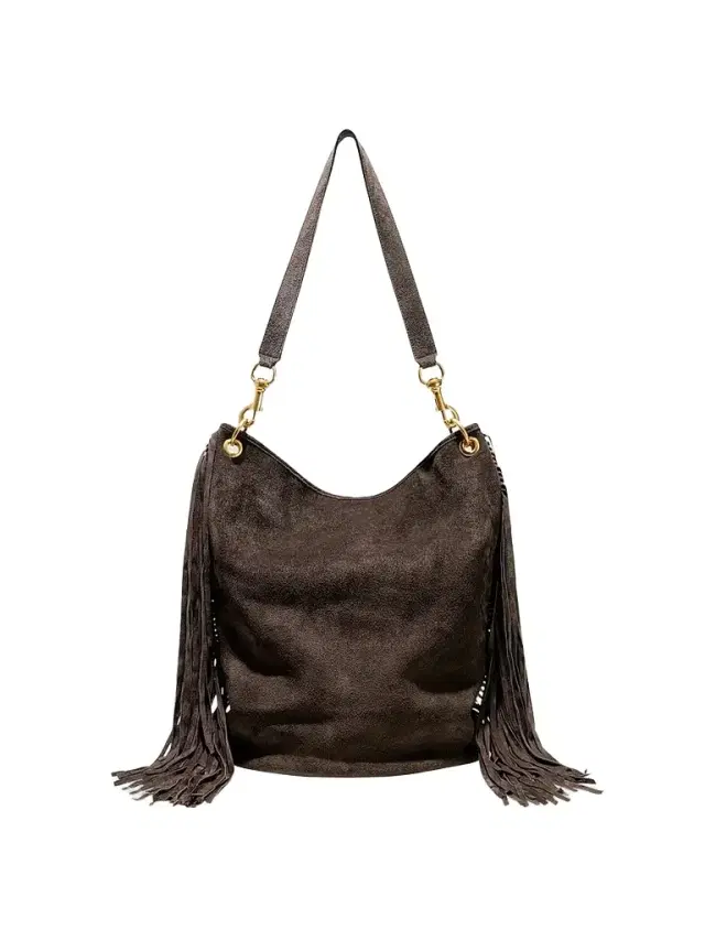 Nili Lotan Women's Asher Suede Fringe Shoulder Bag