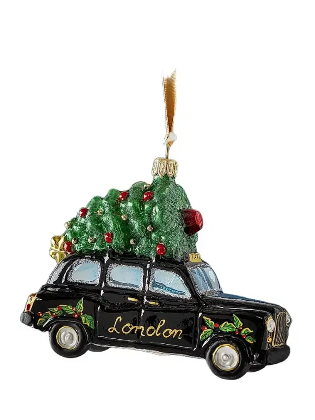Exclusively Ours London Taxi Glass Ornament