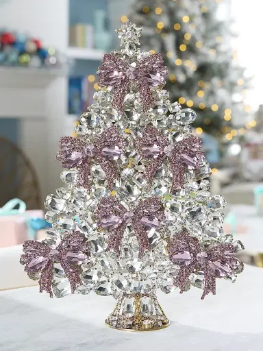 Exclusively Ours Ribbon Crystal Christmas Tree Decoration | Thumbnail 1