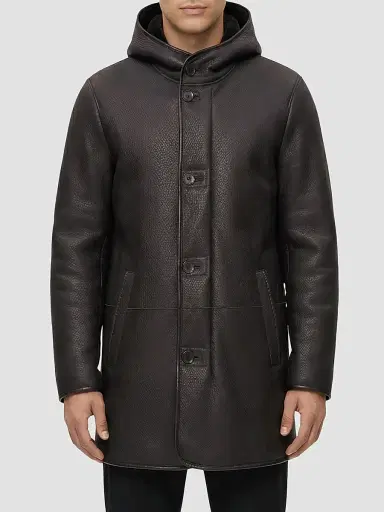 Gorski Men's Embossed Select Shearling Lamb Stroller Coat - Brown | Thumbnail 3 Gorski Men's Embossed Select Shearling Lamb Stroller Coat - Brown | Thumbnail 3