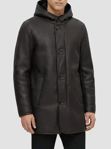 Gorski Men's Embossed Select Shearling Lamb Stroller Coat - Brown | Thumbnail 4 Gorski Men's Embossed Select Shearling Lamb Stroller Coat - Brown | Thumbnail 4