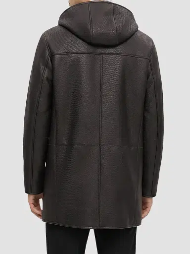 Gorski Men's Embossed Select Shearling Lamb Stroller Coat - Brown | Thumbnail 5 Gorski Men's Embossed Select Shearling Lamb Stroller Coat - Brown | Thumbnail 5