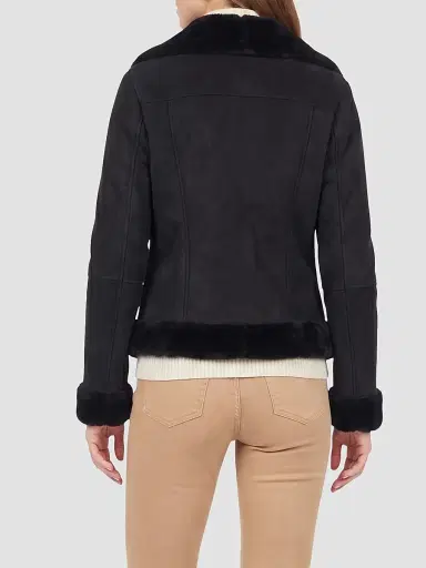 Gorski Women's Merino Lamb Moto Zip Jacket - Black - Size XL | Thumbnail 5 Gorski Women's Merino Lamb Moto Zip Jacket - Black - Size XL | Thumbnail 5