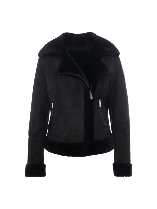 Gorski Women's Merino Lamb Moto Zip Jacket - Black - Size XL