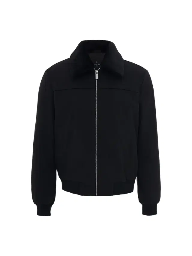 Gorski Men's Wool Jacket with Detachable Shearling Collar - Black