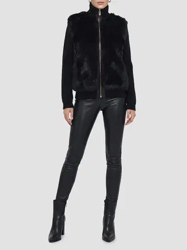 Gorski Women's Wool Blend Quilted Down Coat - Black - Size XL | Thumbnail 2