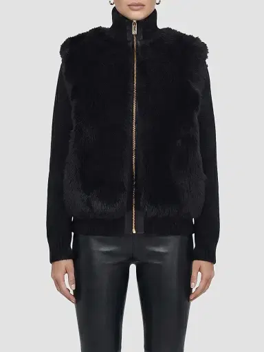 Gorski Women's Wool Blend Quilted Down Coat - Black - Size XL | Thumbnail 3