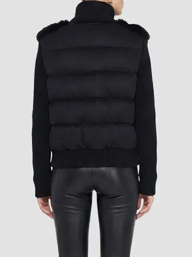 Gorski Women's Wool Blend Quilted Down Coat - Black - Size XL | Thumbnail 5
