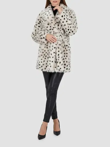 Gorski Women's Reversible Shearling Lamb Stroller, Belt - Beige Black Spotted - Size Large | Thumbnail 2