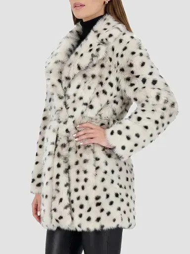 Gorski Women's Reversible Shearling Lamb Stroller, Belt - Beige Black Spotted - Size Large | Thumbnail 4