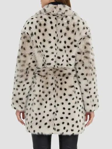 Gorski Women's Reversible Shearling Lamb Stroller, Belt - Beige Black Spotted - Size Large | Thumbnail 5