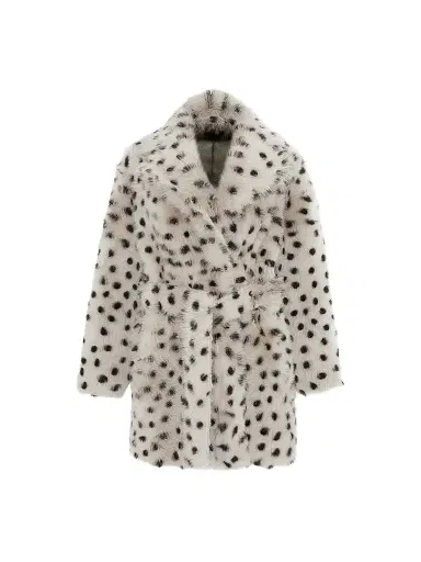 Gorski Women's Reversible Shearling Lamb Stroller, Belt - Beige Black Spotted - Size Large | Thumbnail 1