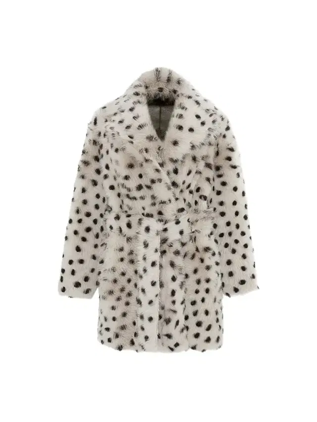 Gorski Women's Reversible Shearling Lamb Stroller, Belt - Beige Black Spotted - Size Large