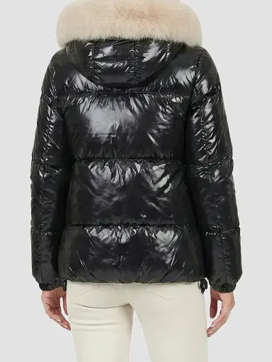 Gorski Women's Apres-Ski Parka with Detachable Merinillo Lamb Hood Trim - Black Iceberg - Size XL | Thumbnail 5 Gorski Women's Apres-Ski Parka with Detachable Merinillo Lamb Hood Trim - Black Iceberg - Size XL | Thumbnail 5