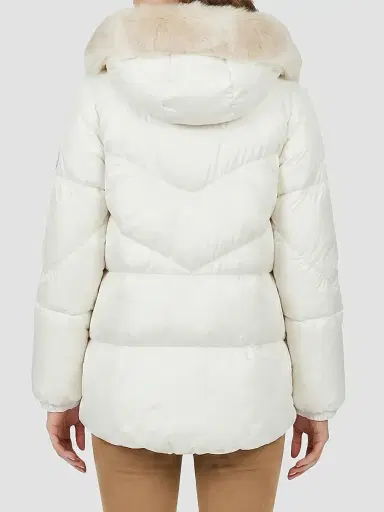 Gorski Women's Apres-Ski Parka with Detachable Merinillo Shearling Lamb Hood Trim - Ivory Iceberg - Size XL | Thumbnail 5 Gorski Women's Apres-Ski Parka with Detachable Merinillo Shearling Lamb Hood Trim - Ivory Iceberg - Size XL | Thumbnail 5