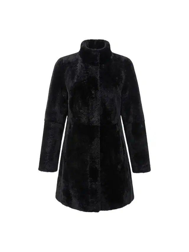 Gorski Women's Merino Lamb Stroller Coat - Black - Size XL