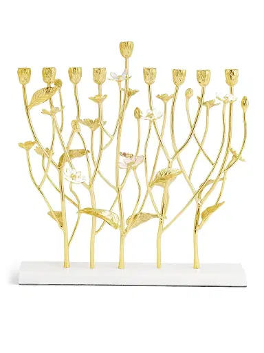 Michael Aram Wildflowers Brass & Marble Menorah | Thumbnail 2