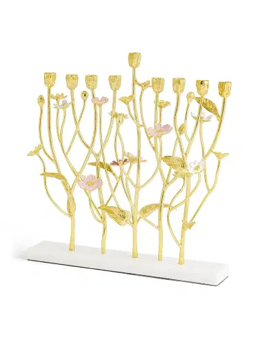 Michael Aram Wildflowers Brass & Marble Menorah | Thumbnail 3