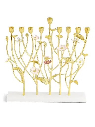 Michael Aram Wildflowers Brass & Marble Menorah | Thumbnail 1