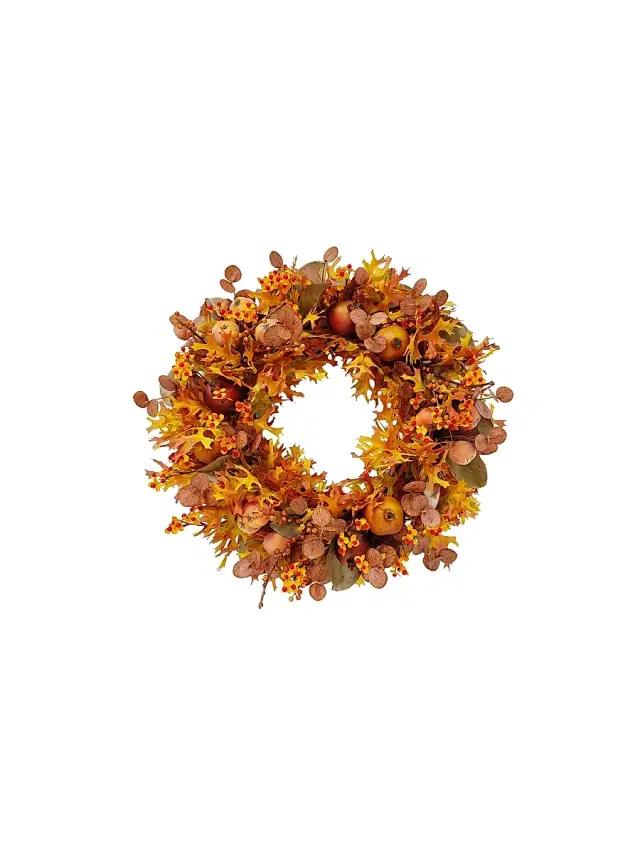 Winward Home Artificial Oak Leaf, Eucalyptus & Fruit Wreath