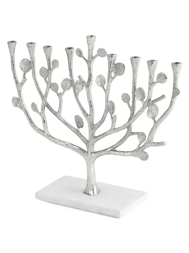 Michael Aram Botanical Leaf Menorah - Silver | Thumbnail 2 Michael Aram Botanical Leaf Menorah - Silver | Thumbnail 2