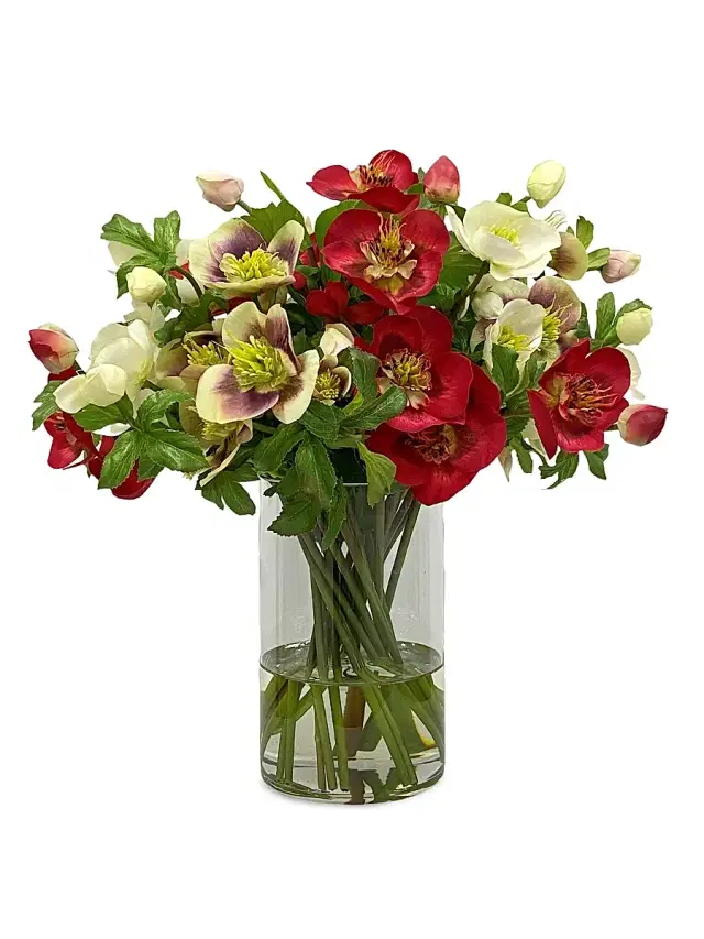 Winward Home Holiday Newness Faux-Hellebores Arrangement