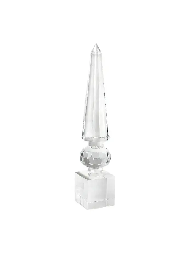 Winward Home Crystal Glass Finial - Clear