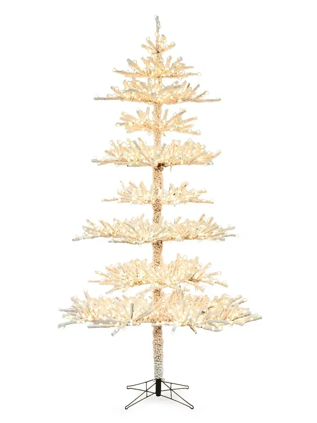 Winward Home Holiday Newness 9' Flocked Twig Faux Pine Tree