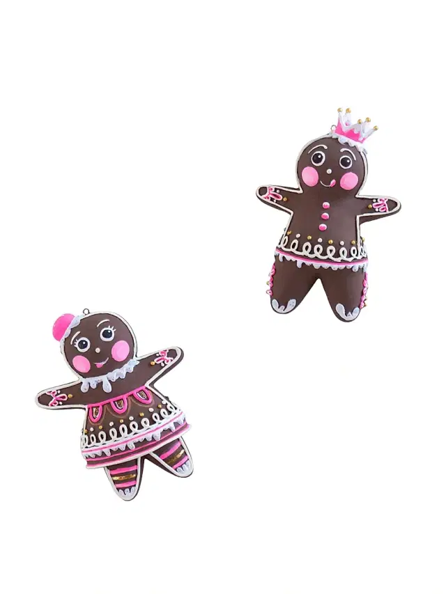 Glitterville Patisserie The Gingers, Dippsy & Dough 2-Piece Ornament Set