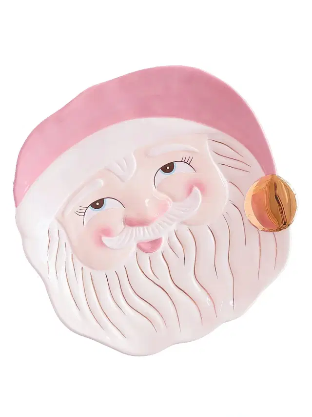 Glitterville Papa Noel Ceramic Platter