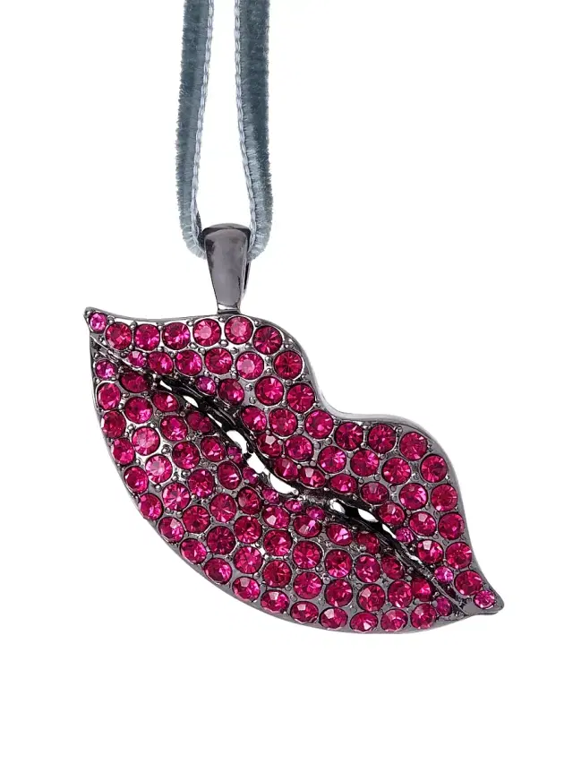 Joanna Buchanan Sparkle Lips Ornament - Fuchsia