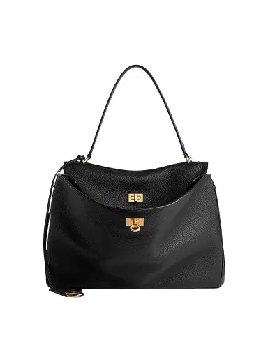 Balenciaga Women's Rodeo Top Handle Bag Grained Calfskin - Black | Thumbnail 1