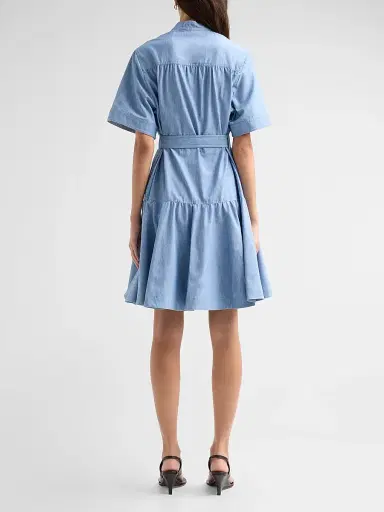 Burberry Women's Jean Denim Belted Dress - Stoke Blue Melange | Thumbnail 3 Burberry Women's Jean Denim Belted Dress - Stoke Blue Melange | Thumbnail 3