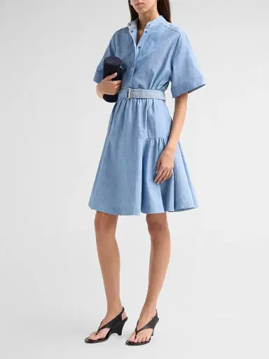 Burberry Women's Jean Denim Belted Dress - Stoke Blue Melange | Thumbnail 4 Burberry Women's Jean Denim Belted Dress - Stoke Blue Melange | Thumbnail 4