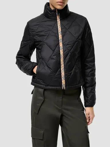 Burberry Women's Bramford Quilted Zip Jacket - Black - Size XXS | Thumbnail 3
