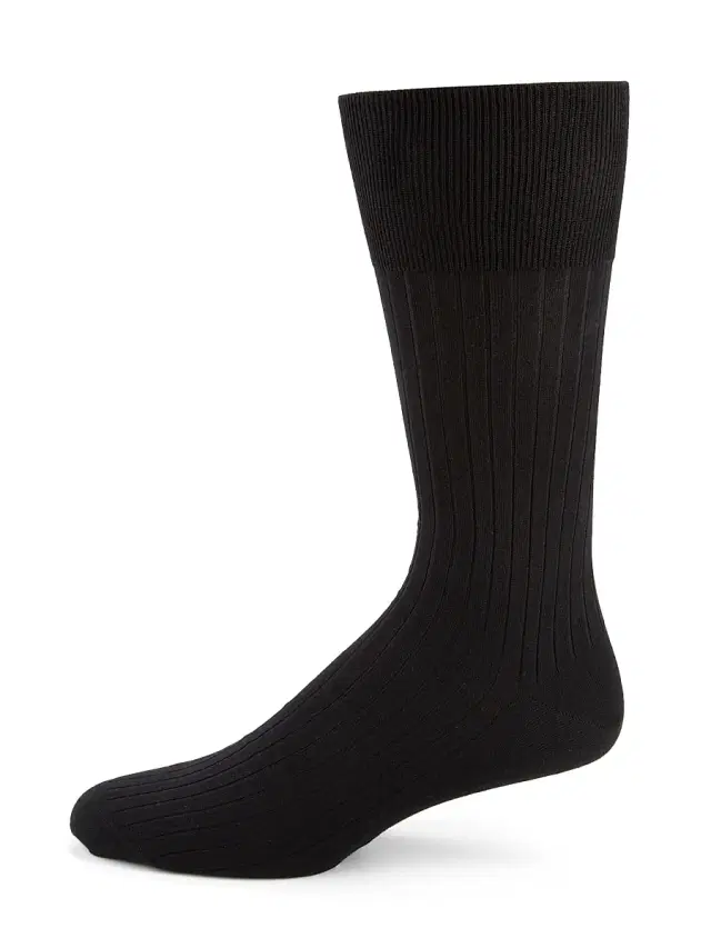 FALKE Men's Luxury No. 13 Sea Island Cotton Socks - Black - Size 12.5