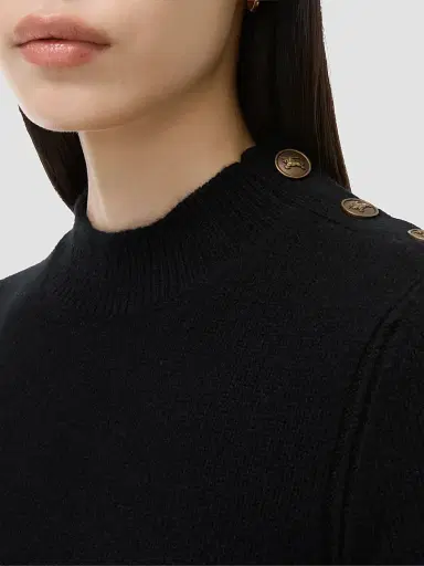 Burberry Women's Cassidy Cashmere Mini Dress - Black | Thumbnail 3
