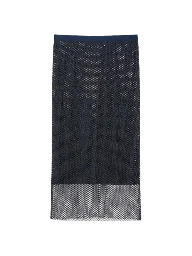 Marina Rinaldi Women's Rhinestone Adorned Mesh Jersey Skirt - Midnight Blue