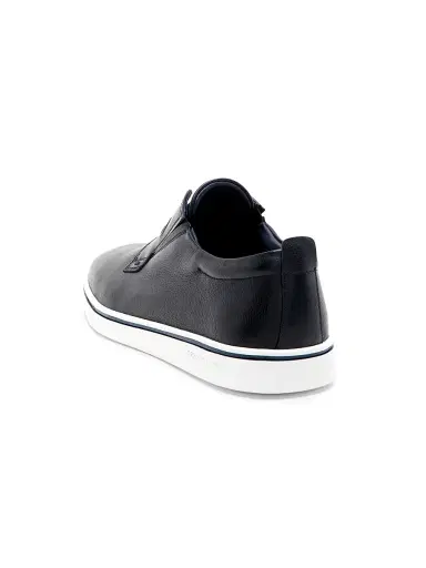 Ferragamo Men's Alfievit Leather Slip On Sneakers - Navy | Thumbnail 3