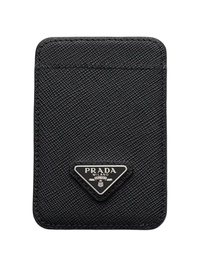Prada Men's Saffiano Leather Card Holder - Black