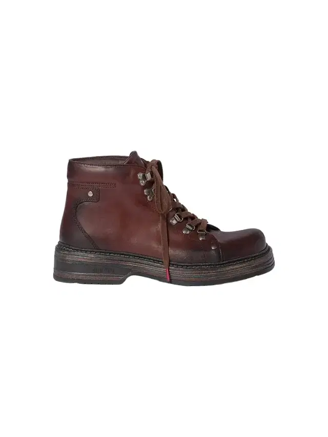 Miu Miu Women's Leather Booties - Dark Brown