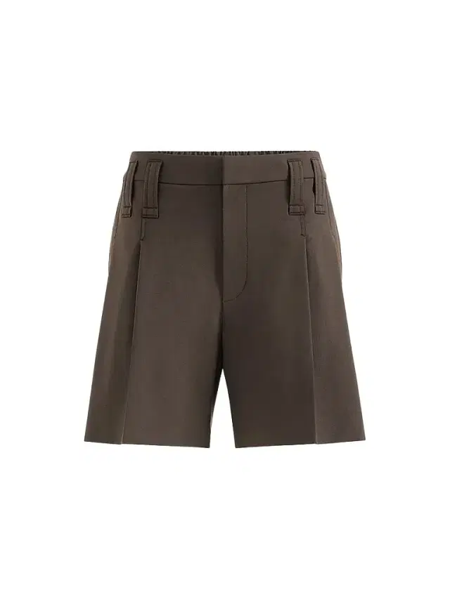 Brunello Cucinelli Women's Tropical Luxury Wool Formal Shorts with Monili - Coffee