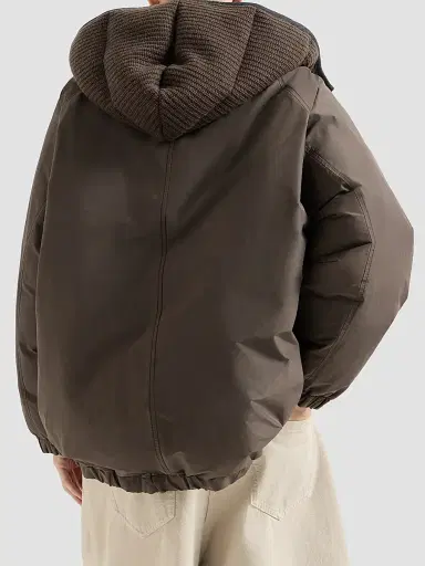 Brunello Cucinelli Women's Techno Cotton Taffeta Detachable Hood Outerwear Jacket - Brown | Thumbnail 4