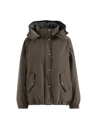 Brunello Cucinelli Women's Techno Cotton Taffeta Detachable Hood Outerwear Jacket - Brown | Thumbnail 1